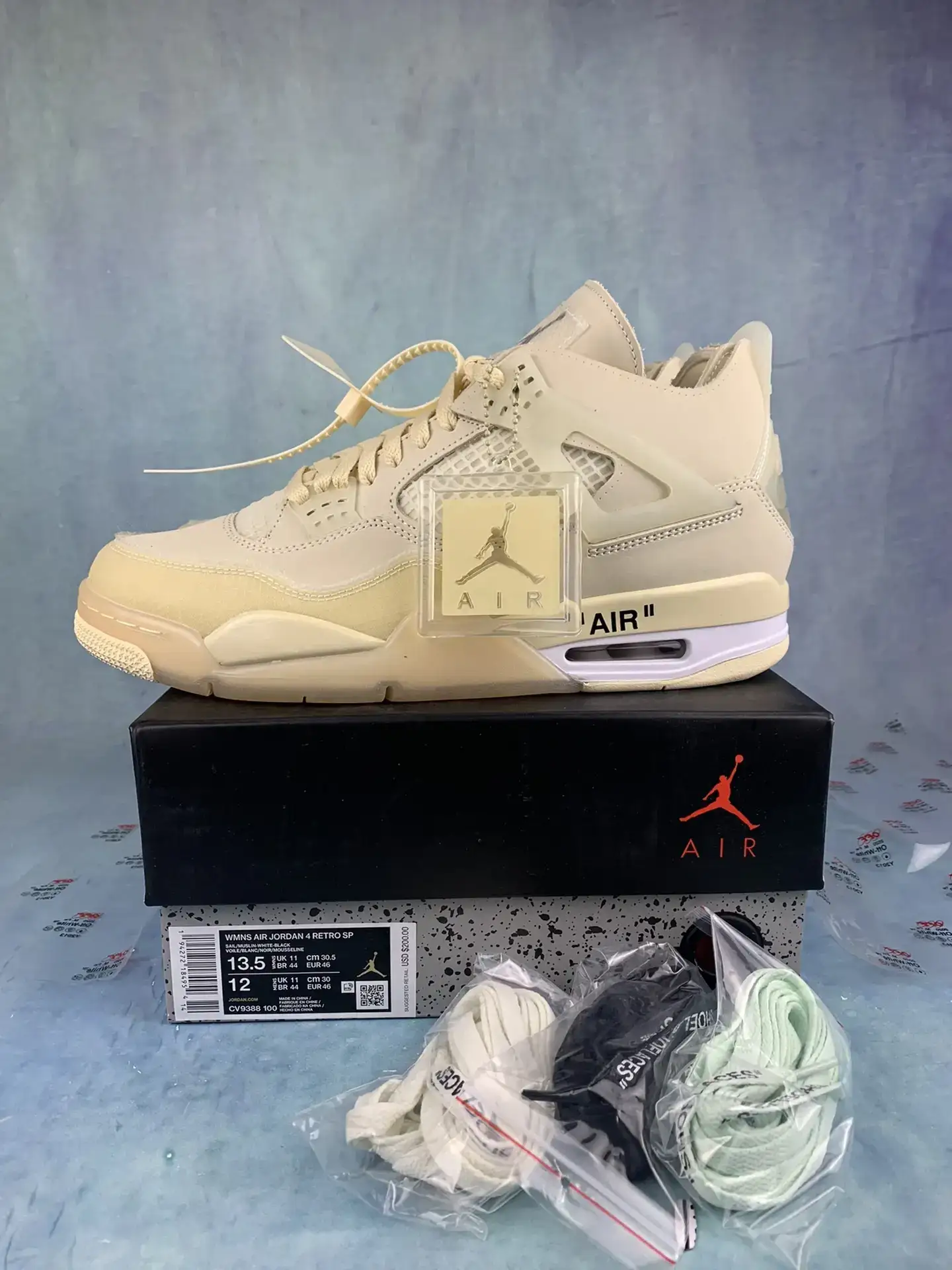 Off-White x Air Jordan 4 “Sail” Shoes product photo from LabelPicks