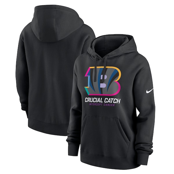 Cincinnati Bengals Nike Women's 2024 NFL Crucial Catch Club Pullover Hoodie - Black
