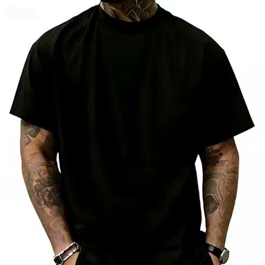 Remera Negra Personalizable de Algodón 24/1 – Estampa DTF | Streetwear