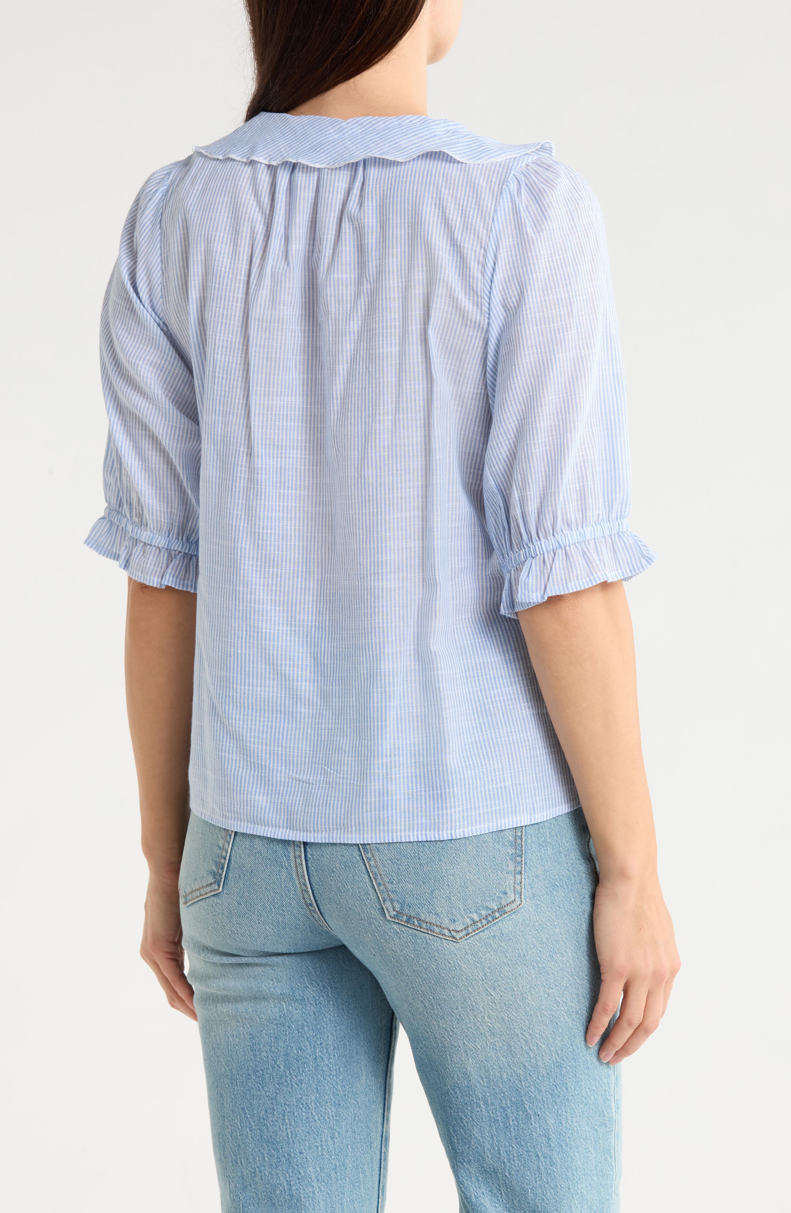 Trove New York Ruffled Button-Up Shirt