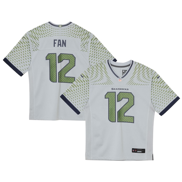 12s Seattle Seahawks Nike Preschool 2025 Rivalries Collection Game Jersey - Wolf Gray
