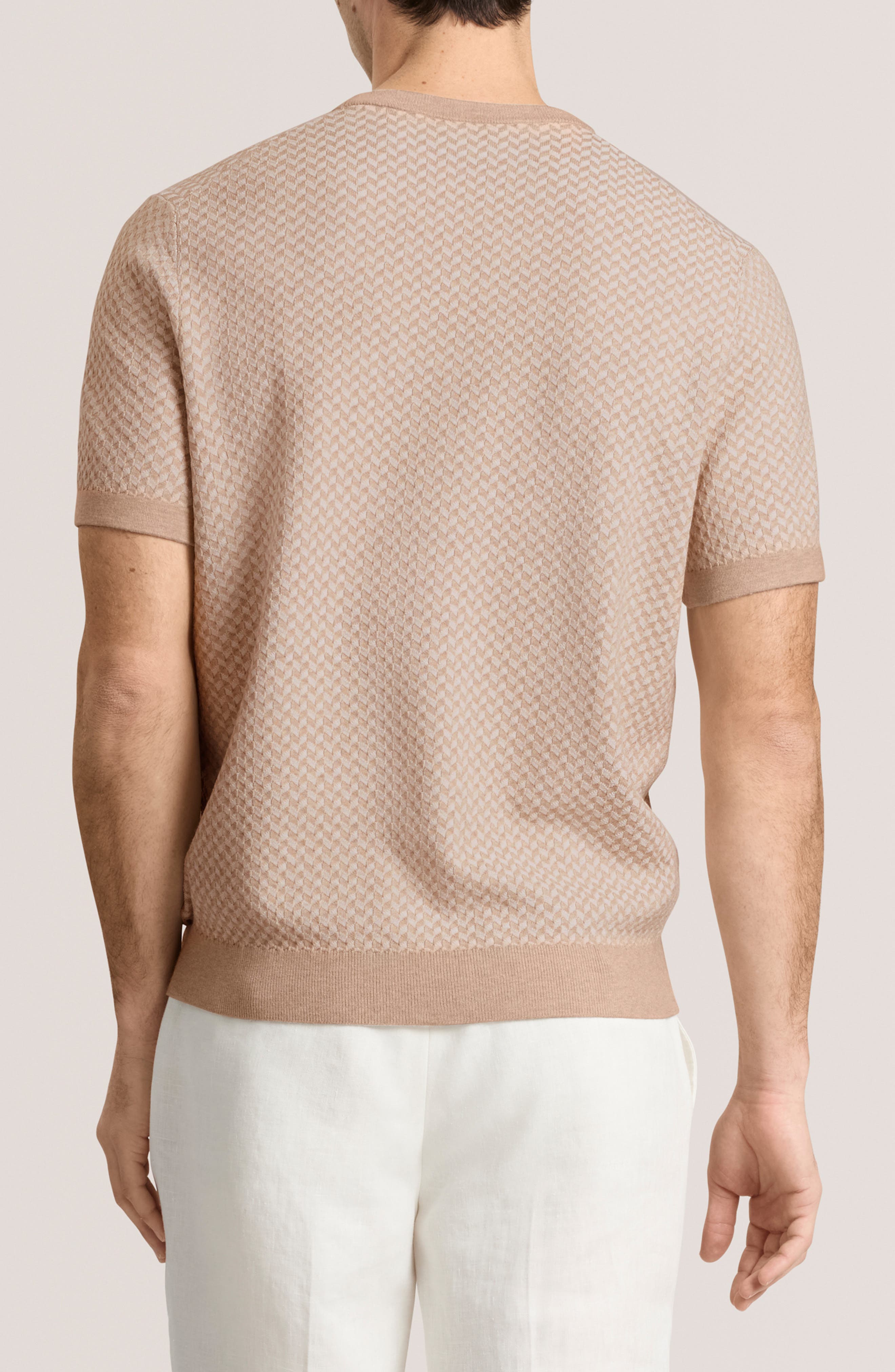 Ted Baker Herringbone Short Sleeve Knit Sweater