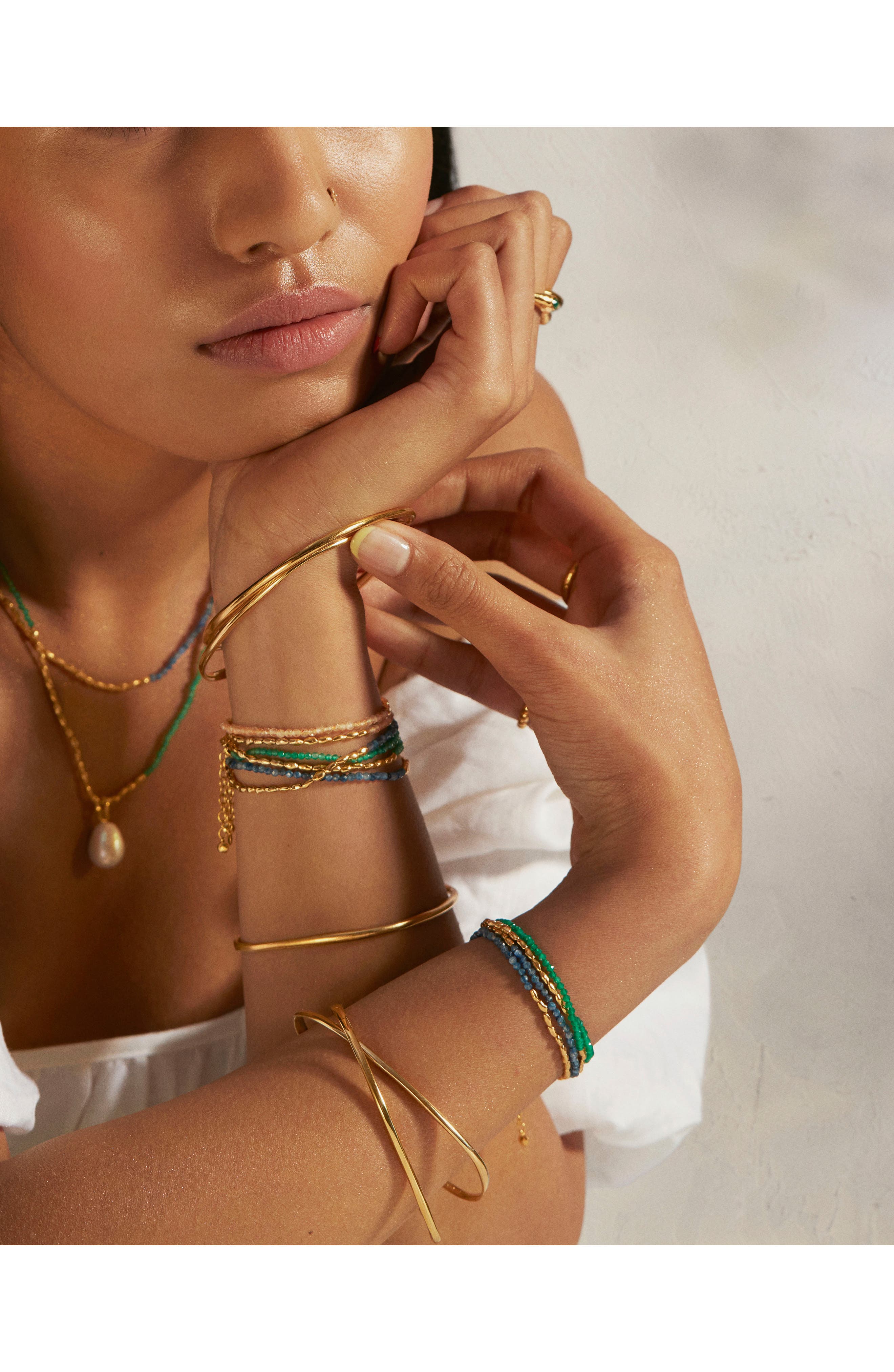 Monica Vinader Mini Nugget Beaded Layered Bracelet