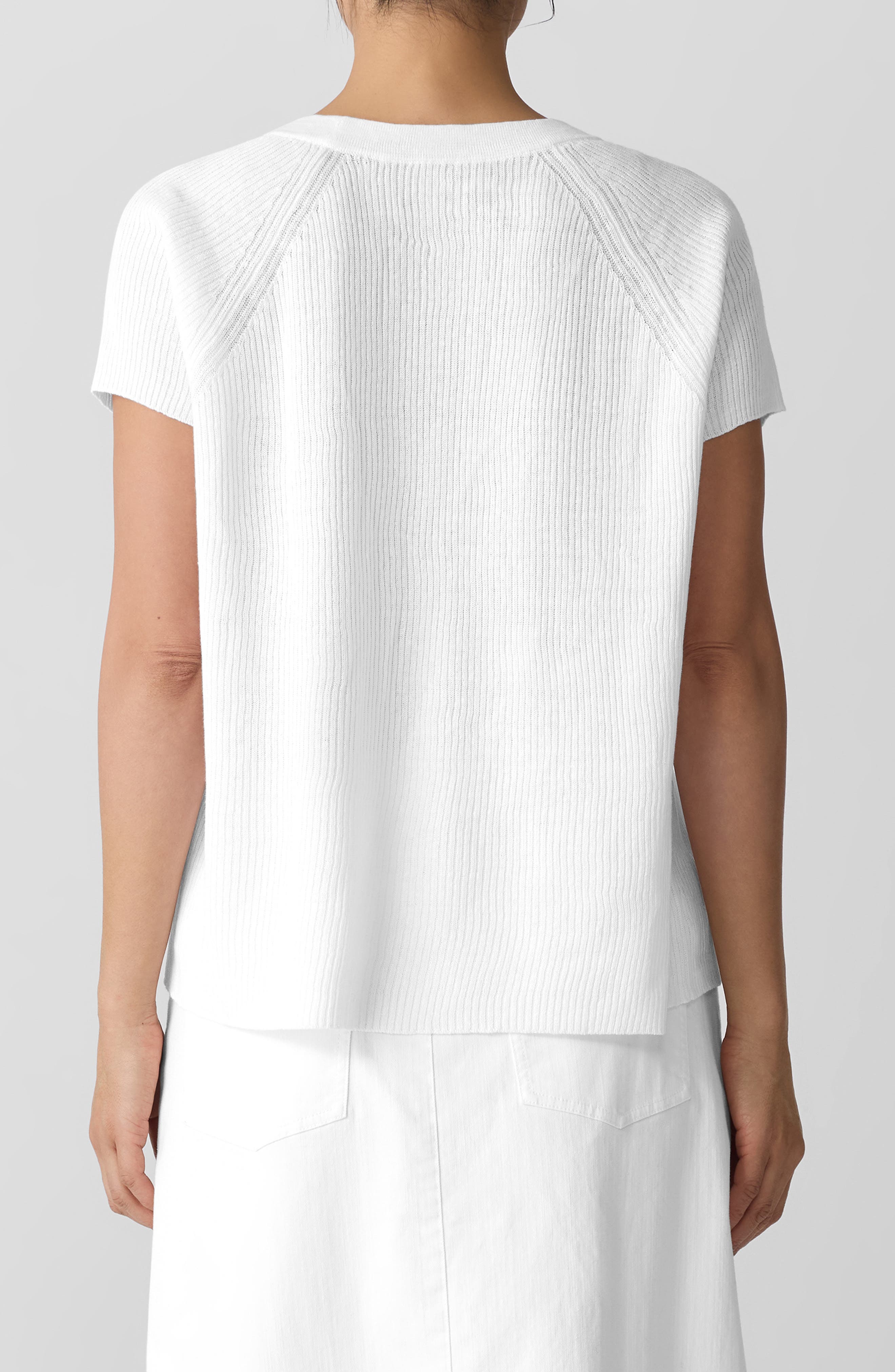 Eileen Fisher Rib Organic Linen & Organic Cotton Sweater