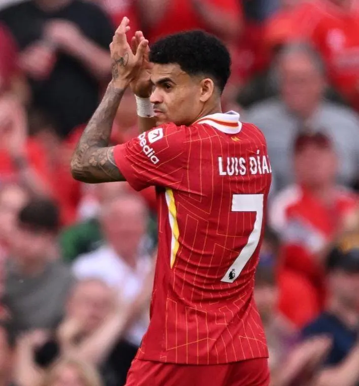 Luis Diaz SIGNED D铆az Liverpool Final 24/25 Home Jersey/Shirt - COA - 2025