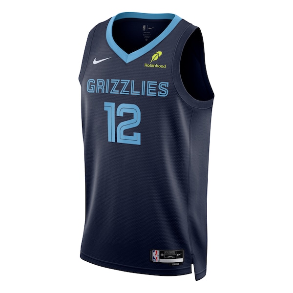 Ja Morant Memphis Grizzlies Nike Unisex Swingman Badge Player Jersey - Icon Edition - Navy