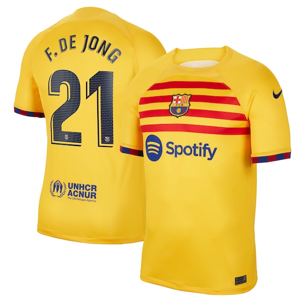 Frenkie de Jong Barcelona Nike 2022/23 Fourth Breathe Stadium Replica Player Jersey - Yellow