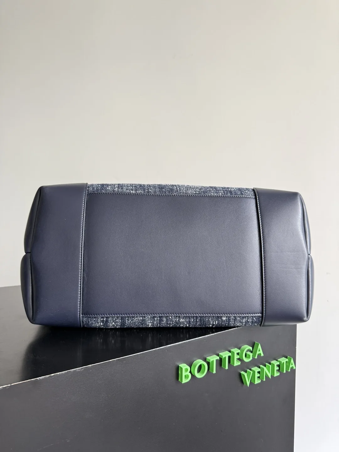Bottega Veneta Andiamo Blue Intrecciato Woven Leather Top Handle Bag product photo from LabelPicks