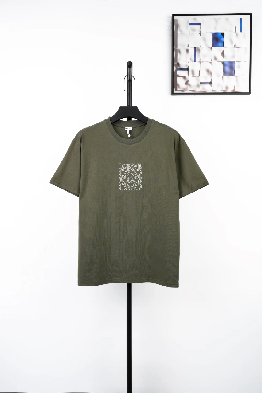 LOEWE Olive Green Anagram Logo Embroidered T-Shirt product photo from LabelPicks