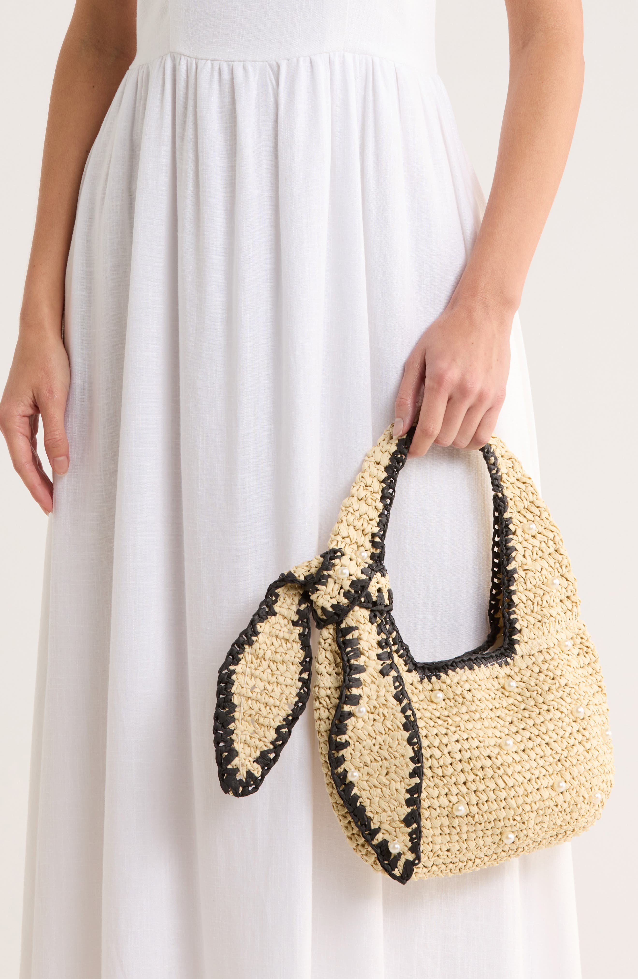 ALESSIA BIANCHI Faux Pearl Shoulder Bag