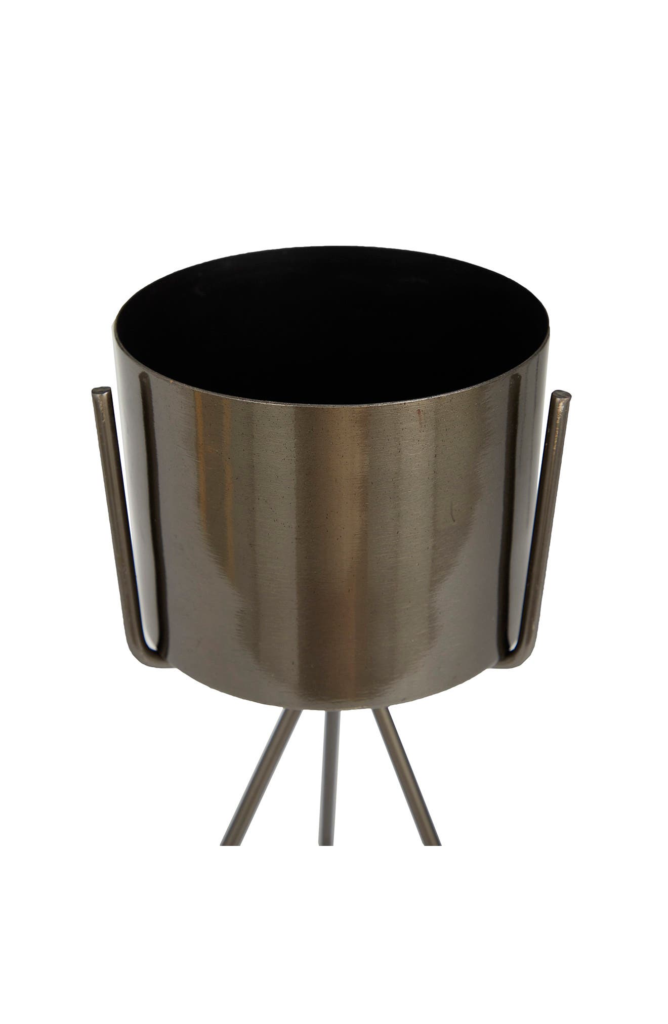 COSMO BY COSMOPOLITAN Dark Gray Metal Small Planter with Removable Stand - Set of 2