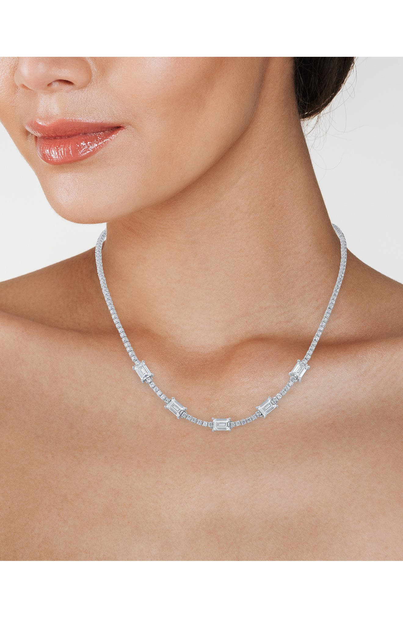 CZ by Kenneth Jay Lane Cubic Zirconia Tennis Necklace