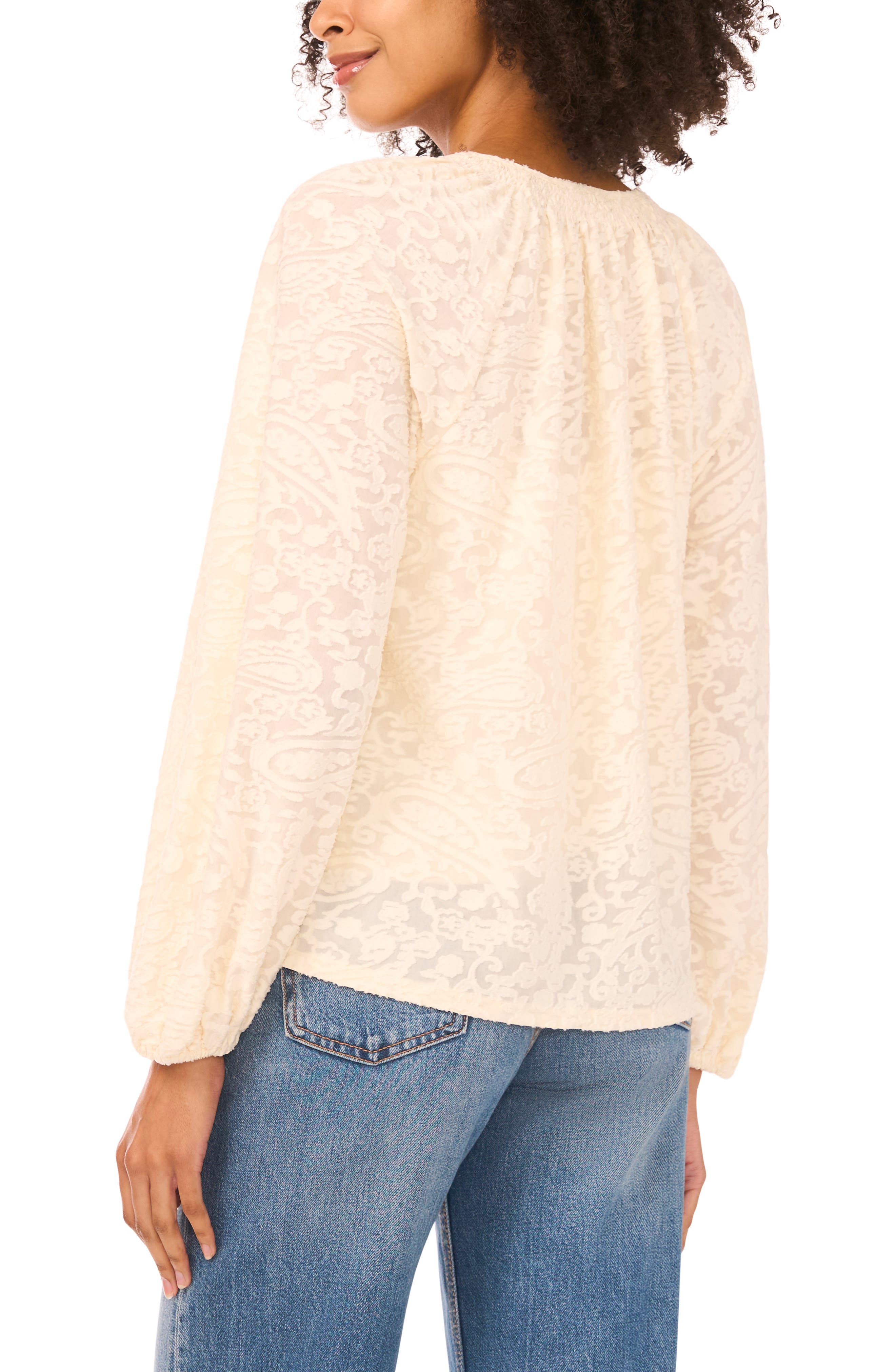 Vince Camuto Texture Tie Neck Top