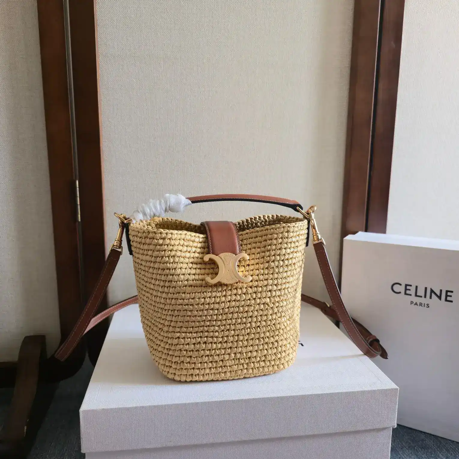 Celine Straw Woven Bucket Bag product photo from LabelPicks