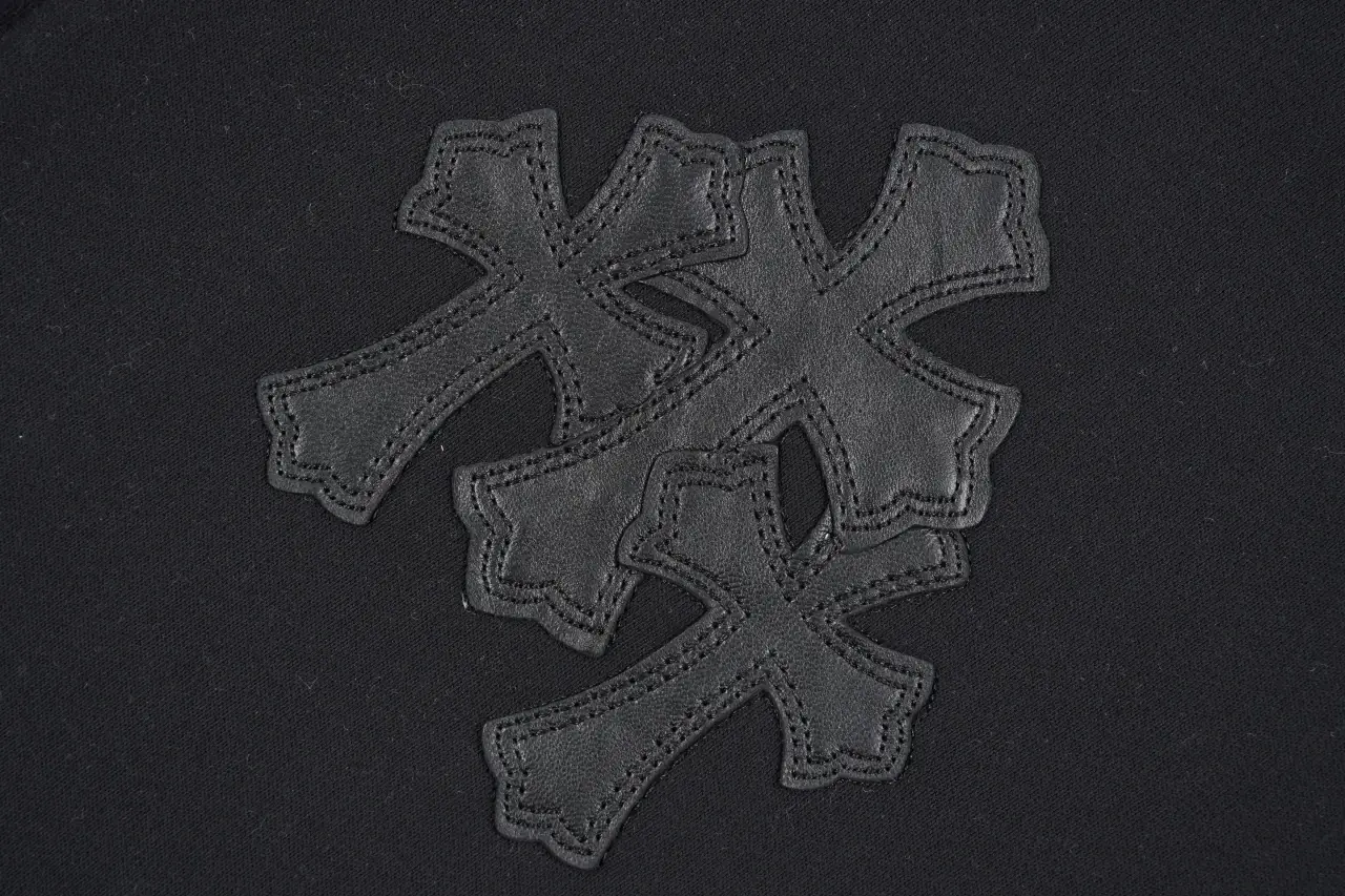 Chrome Hearts Black Cross Leather Patch Hooded Jacket product photo from LabelPicks
