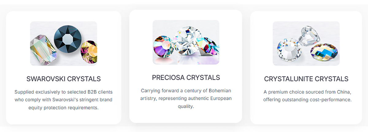 Premium crystal rhinestones – Crystalunite, Preciosa, Swarovski