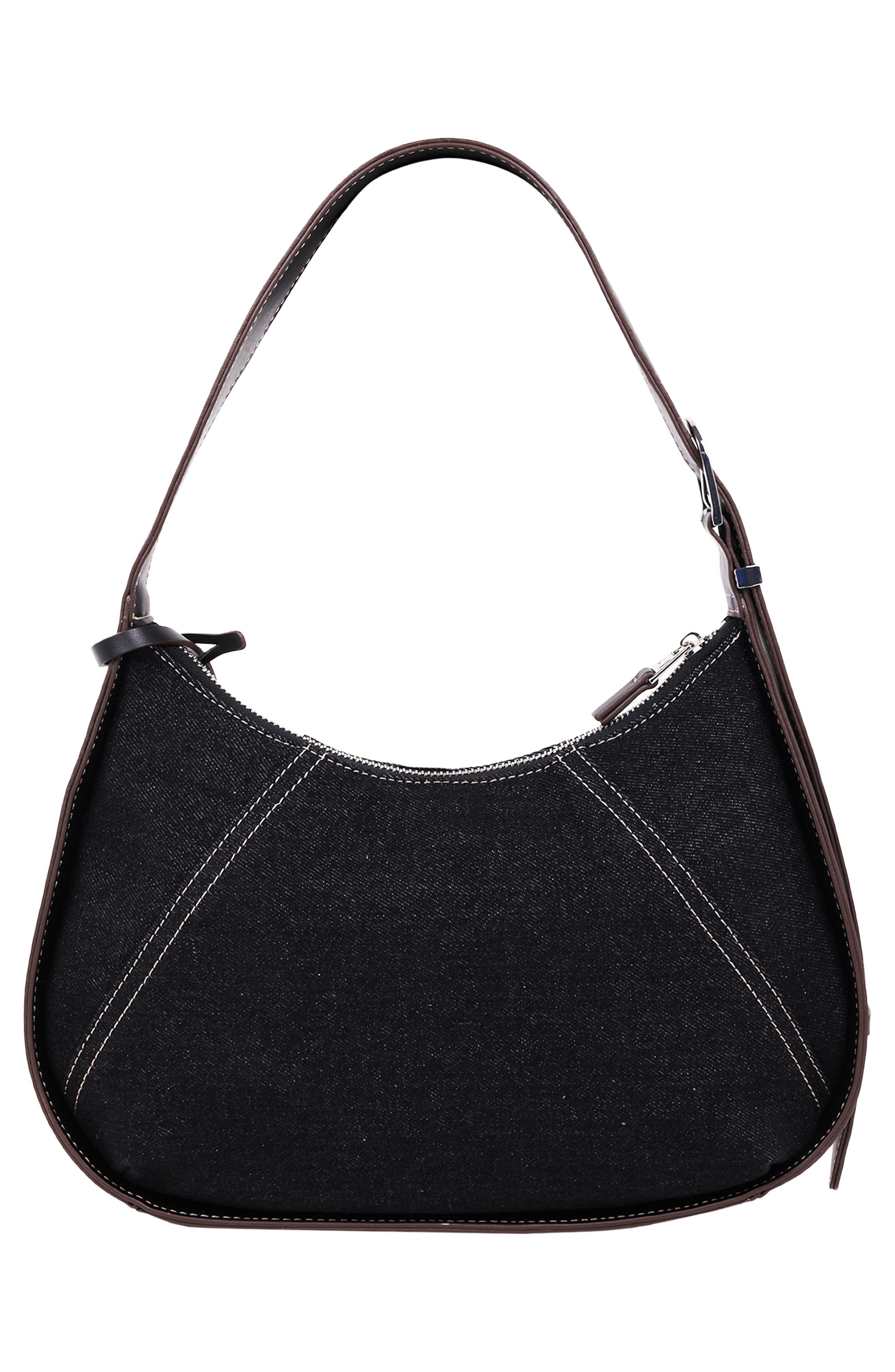 True Religion Studded Logo Denim Shoulder Bag