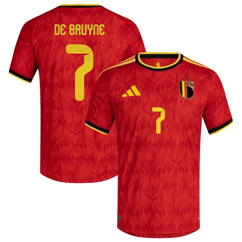 Kevin De Bruyne Belgium National Team adidas 2026 Home Replica Player Jersey - Burgundy