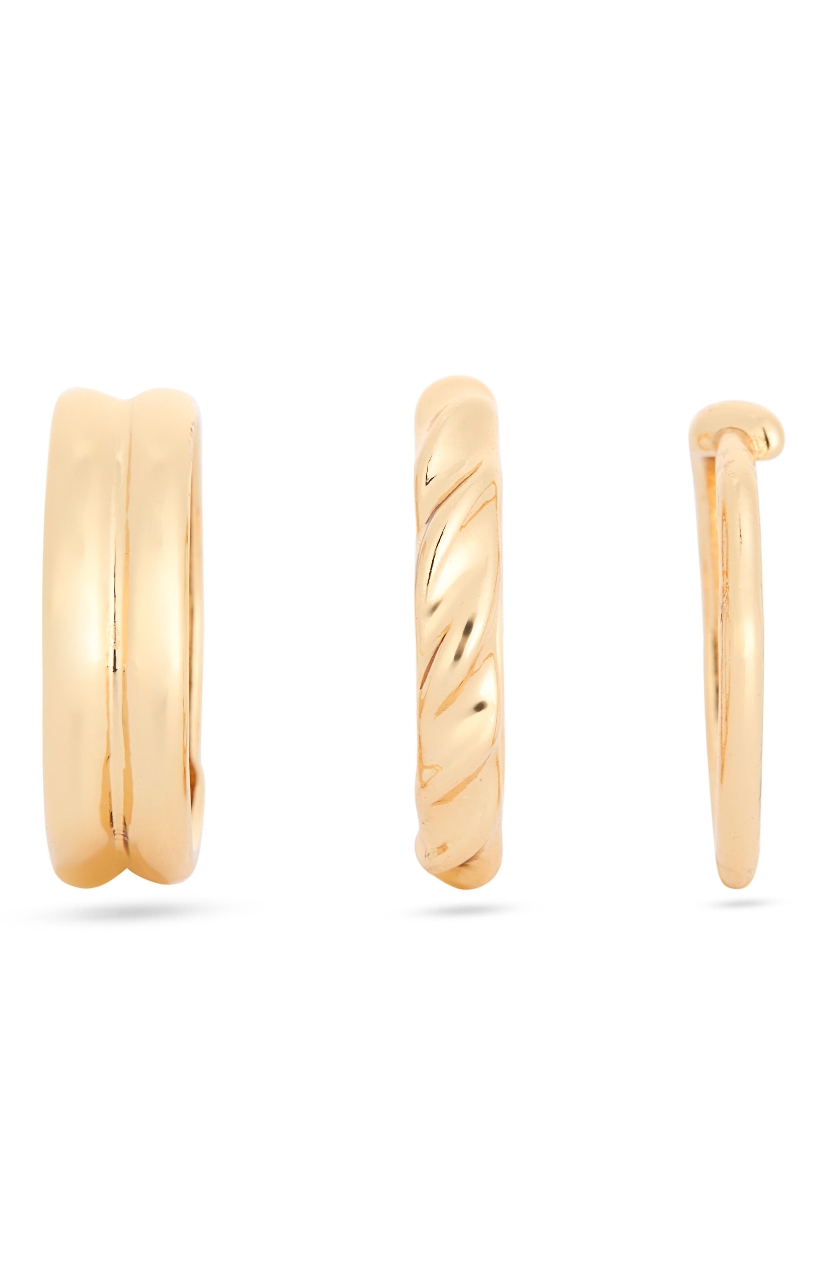 NORDSTROM RACK Set of 3 Textured Band Rings