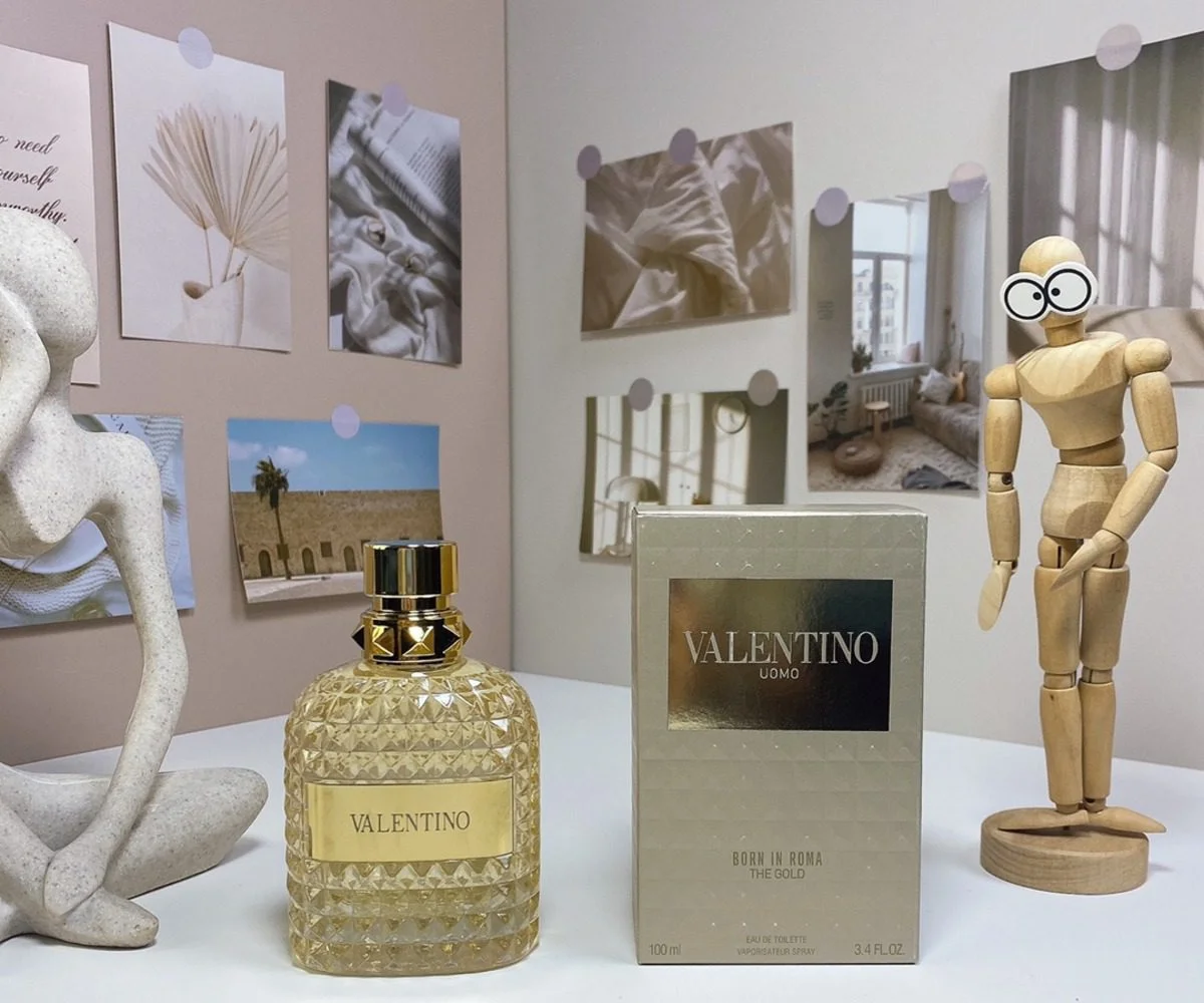 Valentino Uomo Born in Roma The Gold EDT for Men – Nutmeg, Cedar & Vanilla