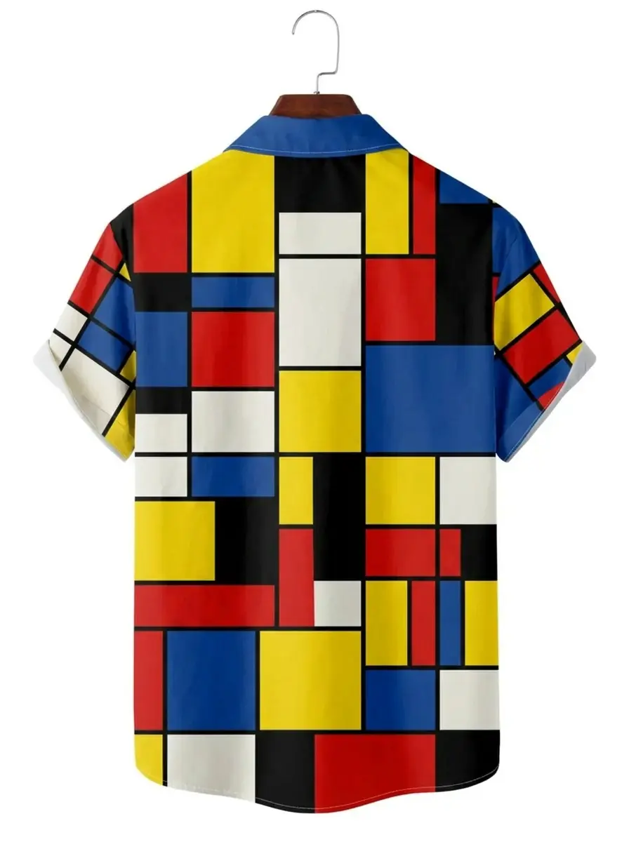Men's printed shirts Mondrian Geometric Art Hawaiian Shirt