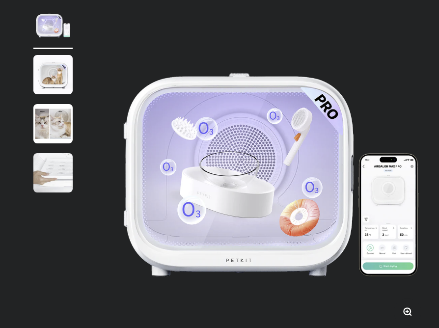 AirSalon Max Pro Pet Hair Dryer Cats Dogs Automatic Hot Wind Brand New - GreshamTech