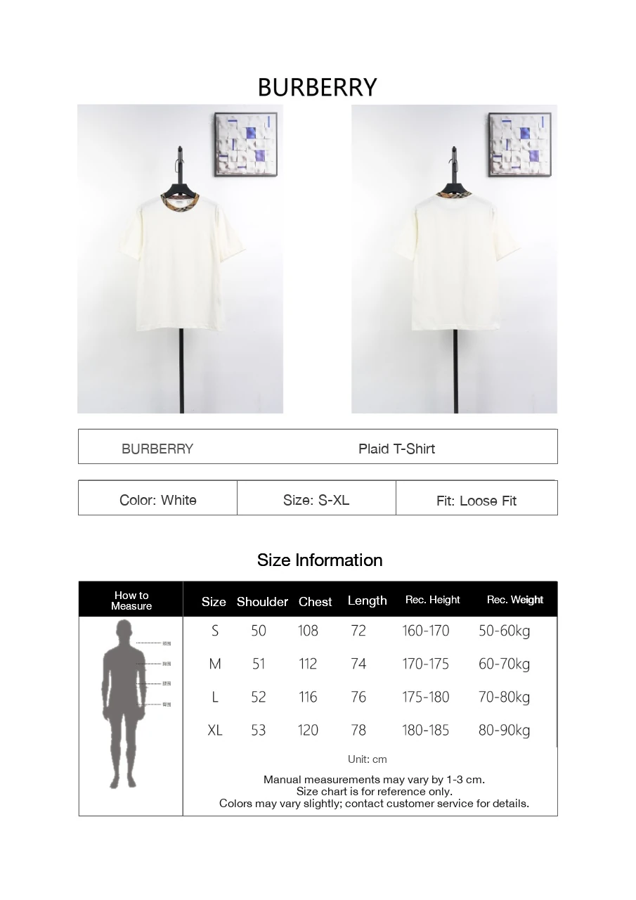 Burberry White Check Collar Crewneck T-Shirt product photo from LabelPicks