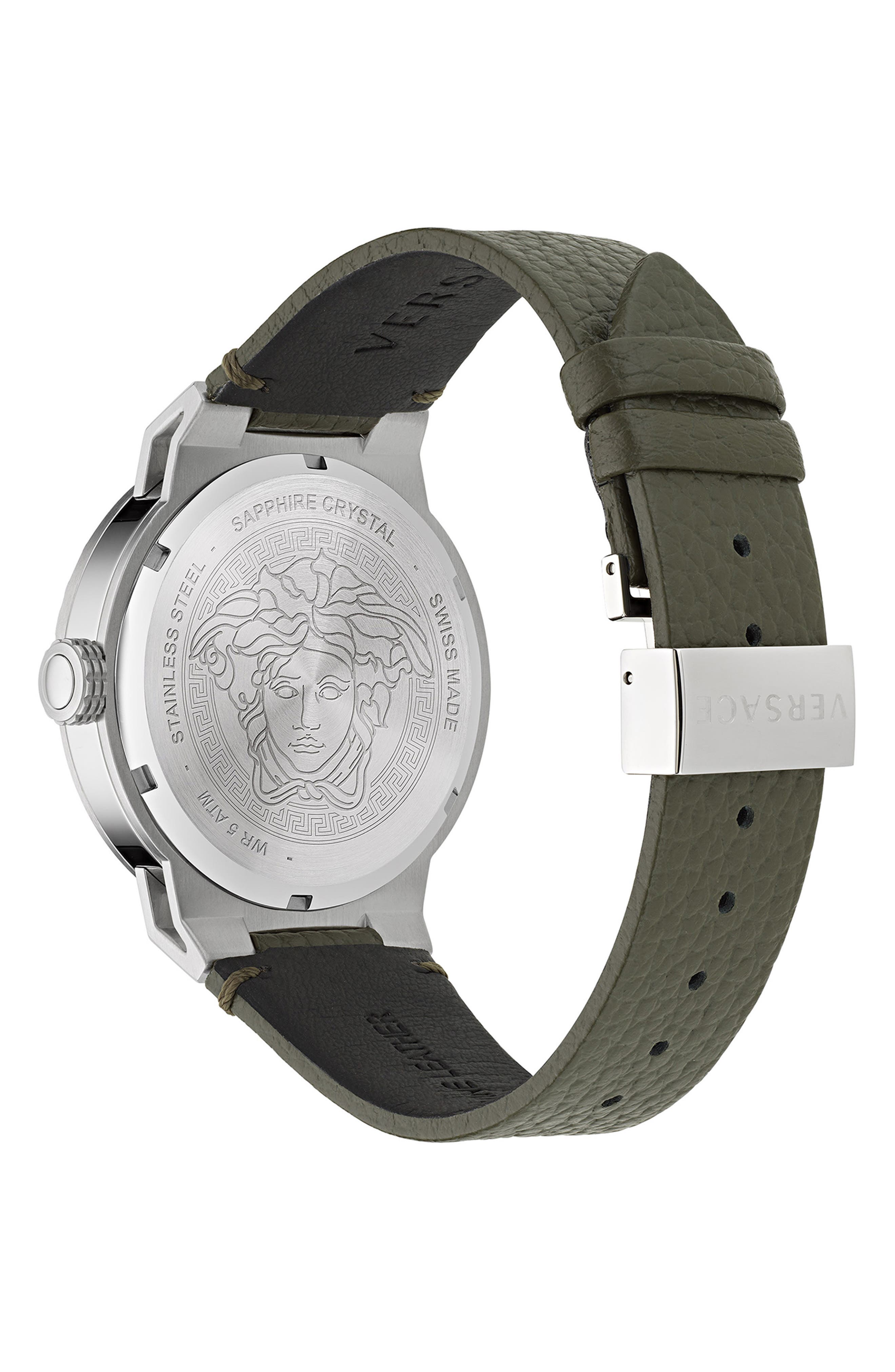Versace Medusa Infinite Leather Strap Watch, 47mm