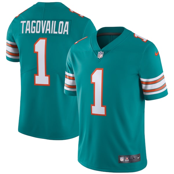 Tua Tagovailoa Miami Dolphins Nike Alternate Vapor Limited Jersey - Aqua/White