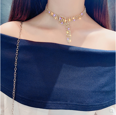 Fashion sexy senior collar short necklace cool trend diamond neck with collar chain