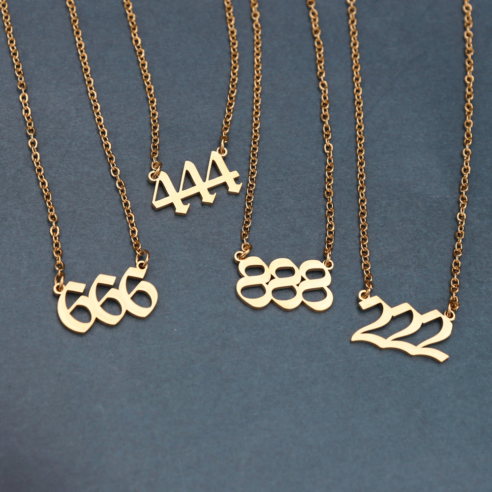 Angel Number Necklace 111-999 with 18K Gold Plated
