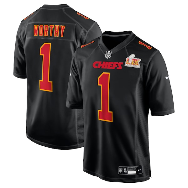 Xavier Worthy Kansas City Chiefs Nike Super Bowl LIX Fashion Game Jersey - Carbon Black
