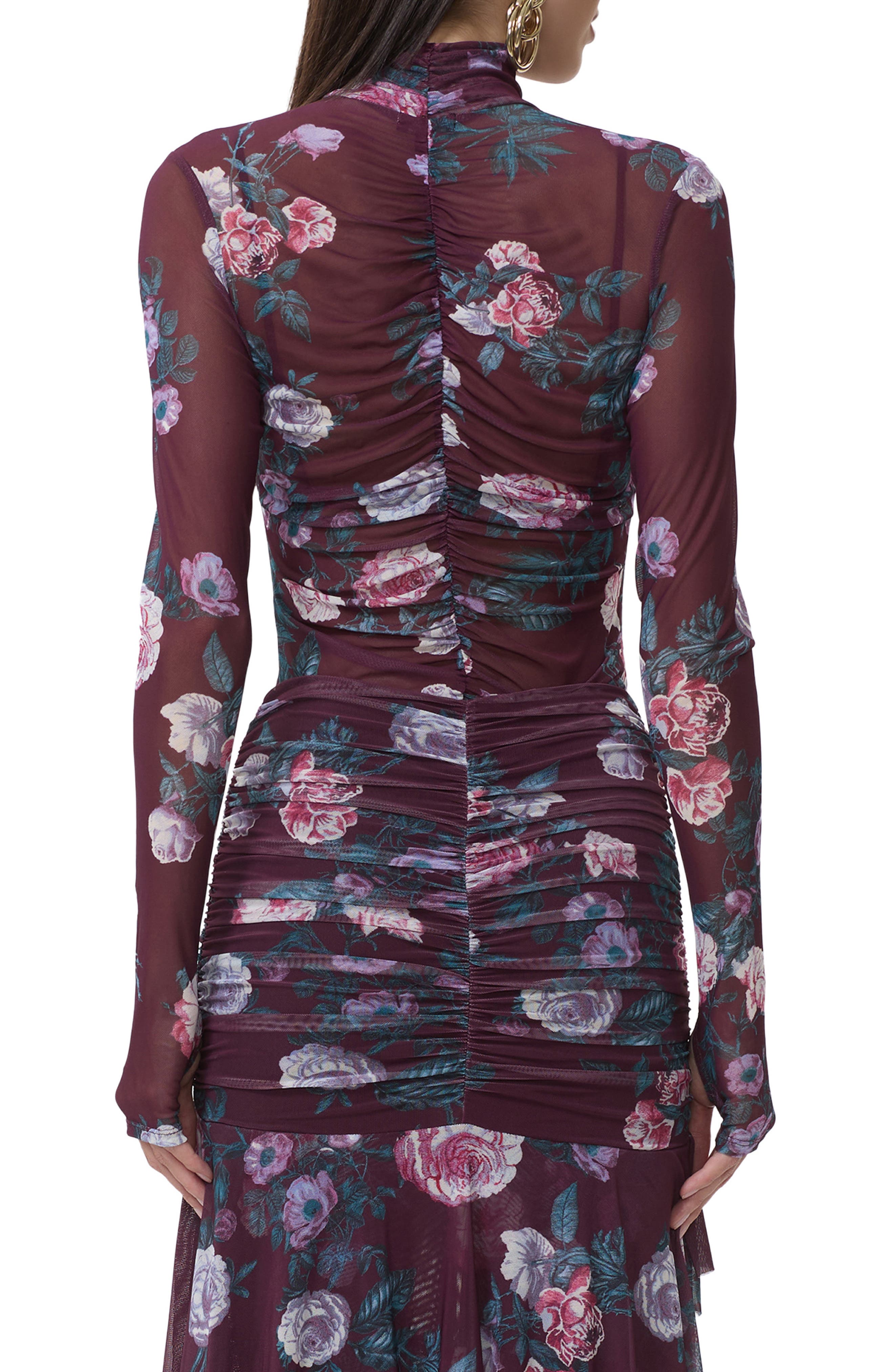 AFRM Rubi Ruched Sheer Mesh Top