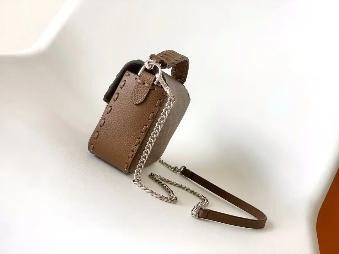Fendi Baguette Brown Grained Leather Shoulder Bag product photo from LabelPicks