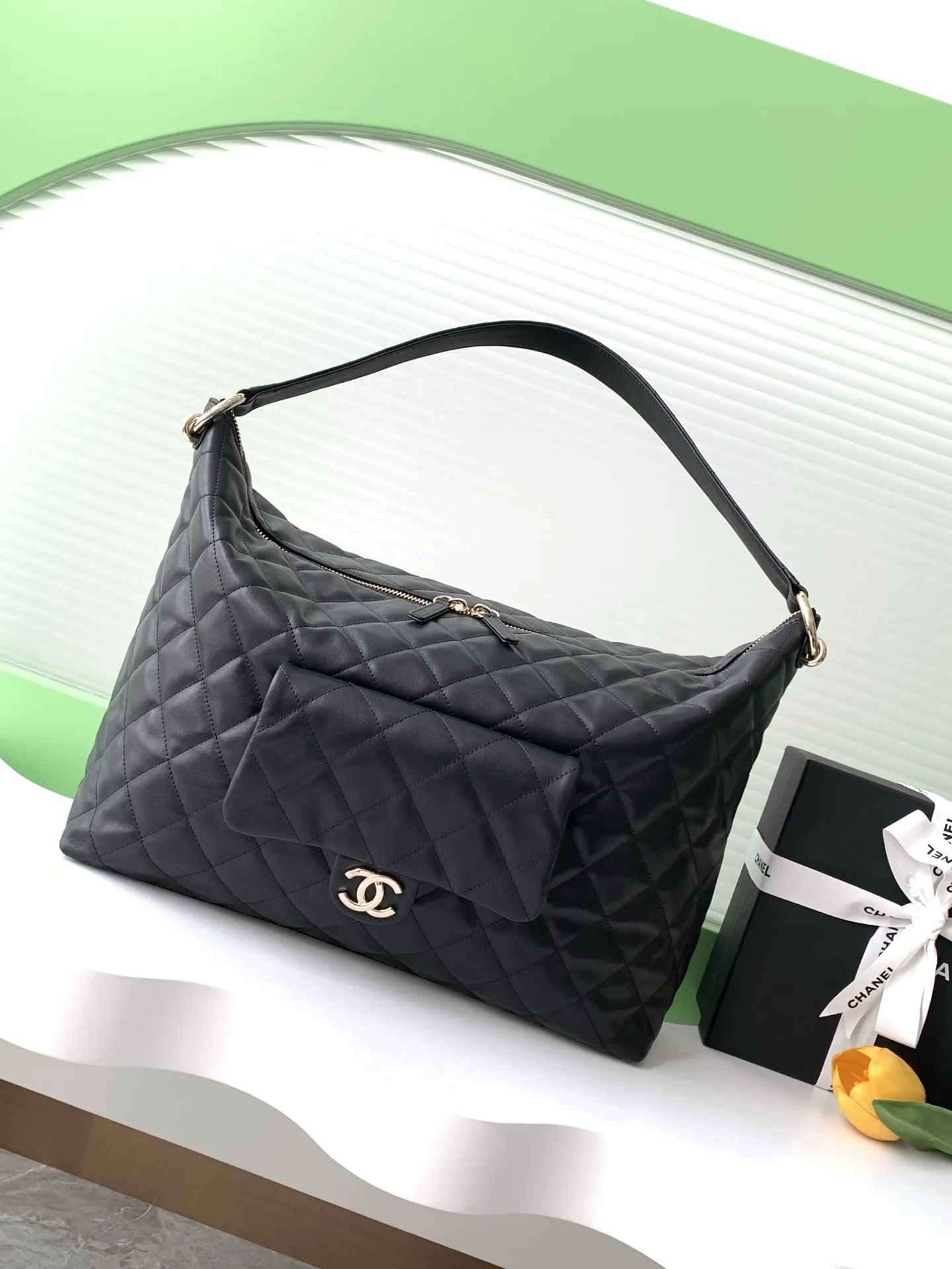 Chanel Black Calfskin Hobo Bag product photo from LabelPicks