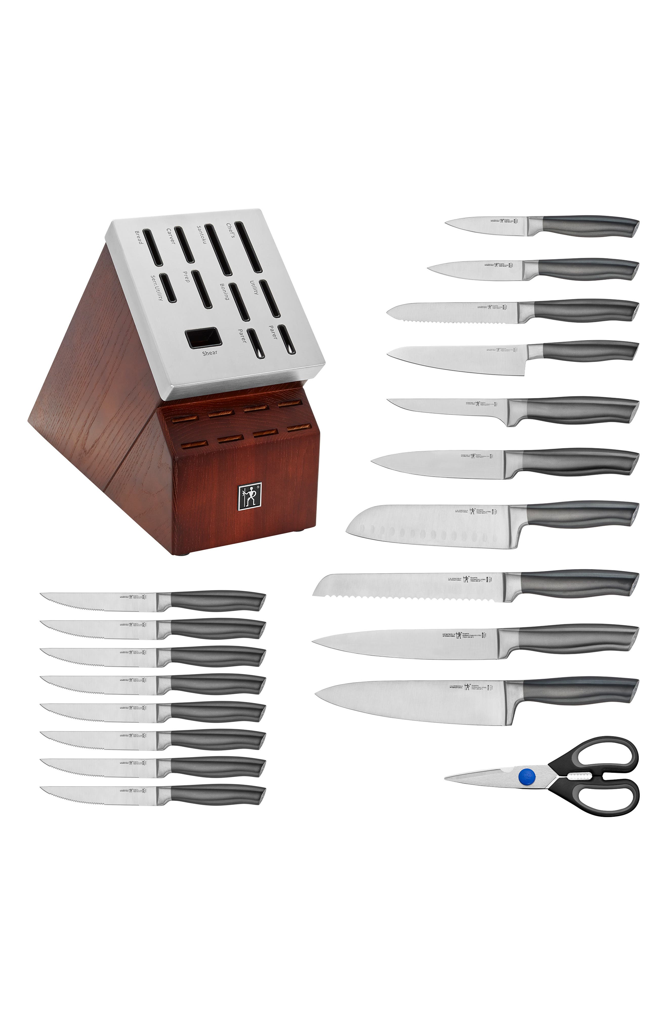 HENCKELS CUTLERY Graphite Stainless Steel Knife Block 20-Piece Set
