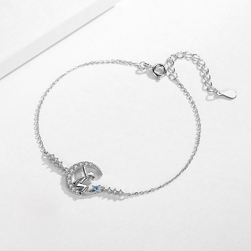 Little Prince bracelet for women, made of S925 sterling silver, featuring a trendy and unique design, in a Korean style, delicate and fresh, perfect as a gift