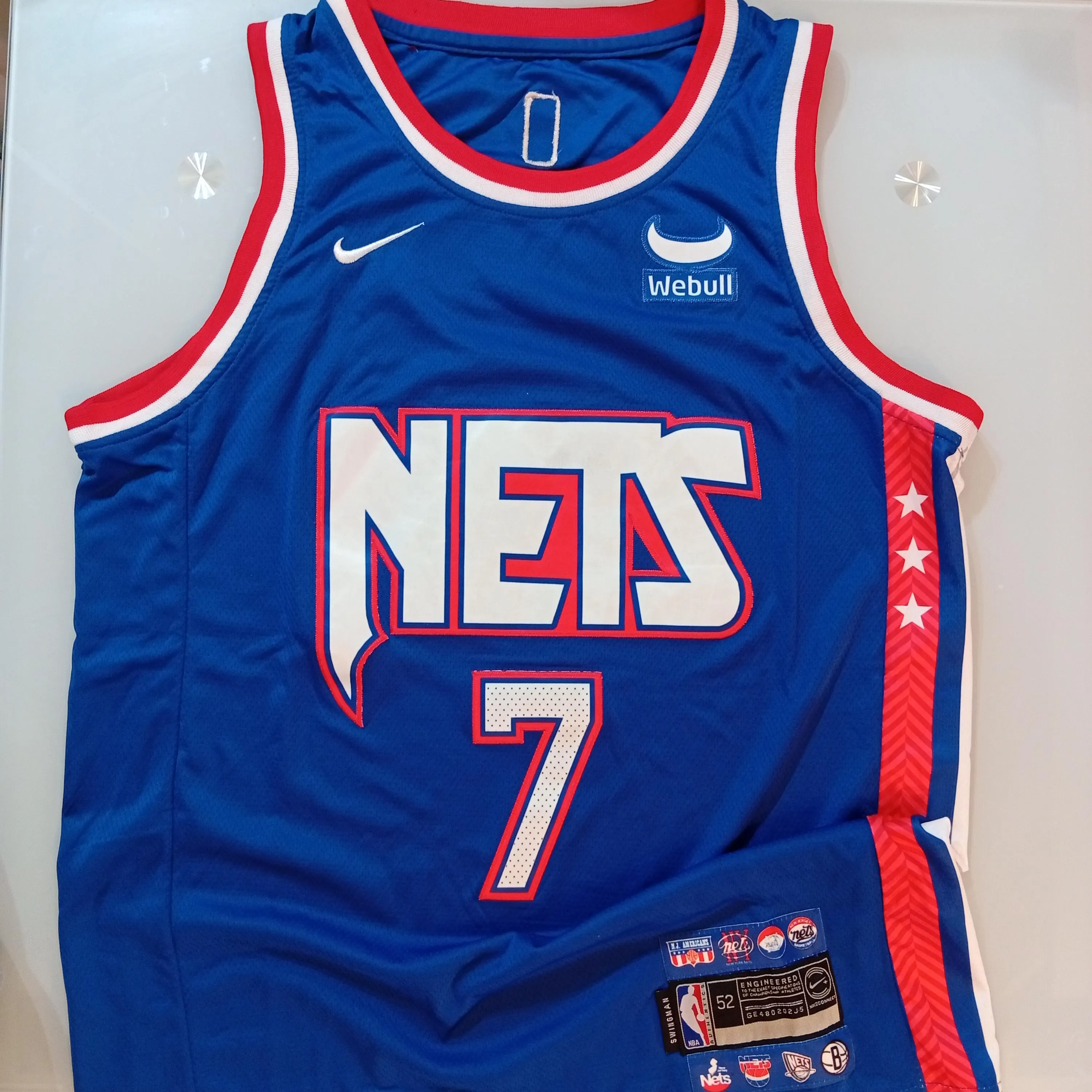 Kevin Durant Signed Autographed Brooklyn Nets Basketball Jersey #7 with COA