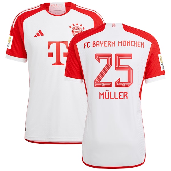 Thomas Müller Bayern Munich adidas 2023/24 Home Authentic Jersey - White/Black