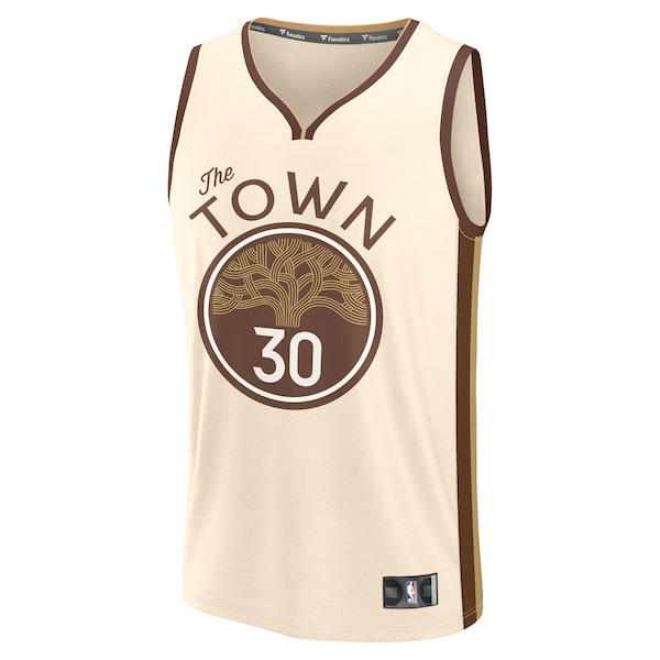 Stephen Curry Golden State Warriors  Youth 2025/26 City Edition Fast Break Jersey - Tan