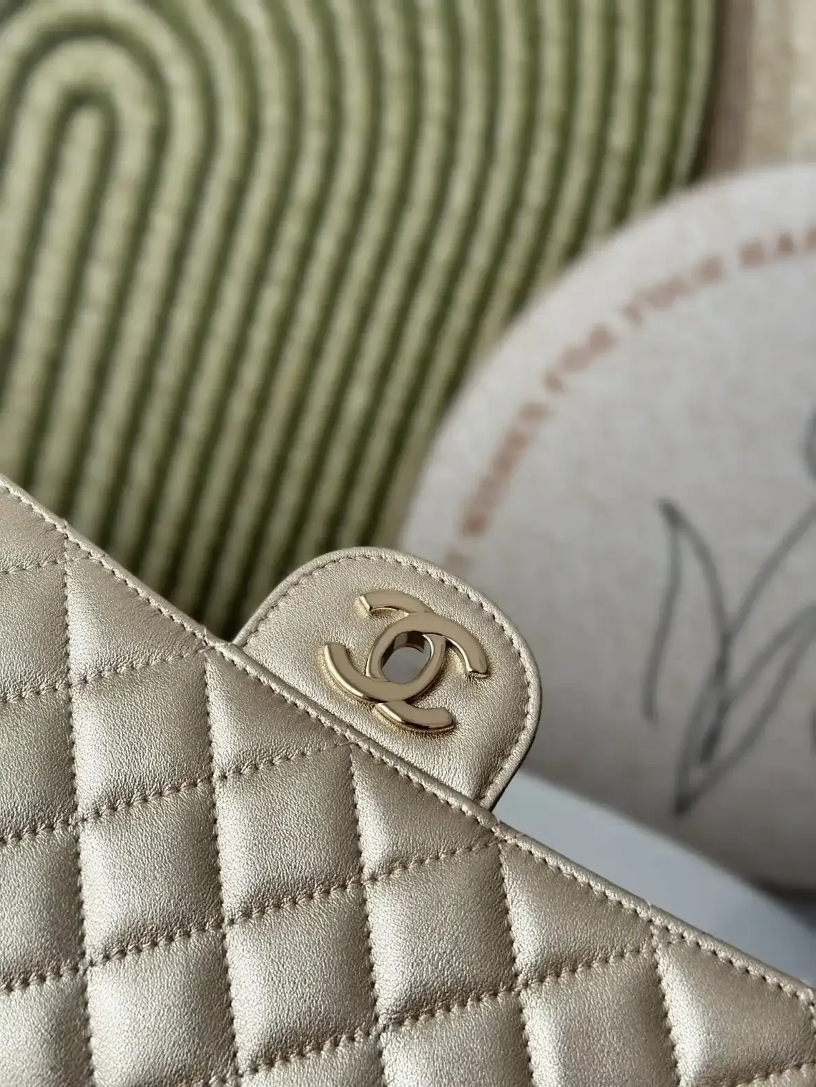 Chanel Classic Flap Gold Lambskin Shoulder Bag product photo from LabelPicks