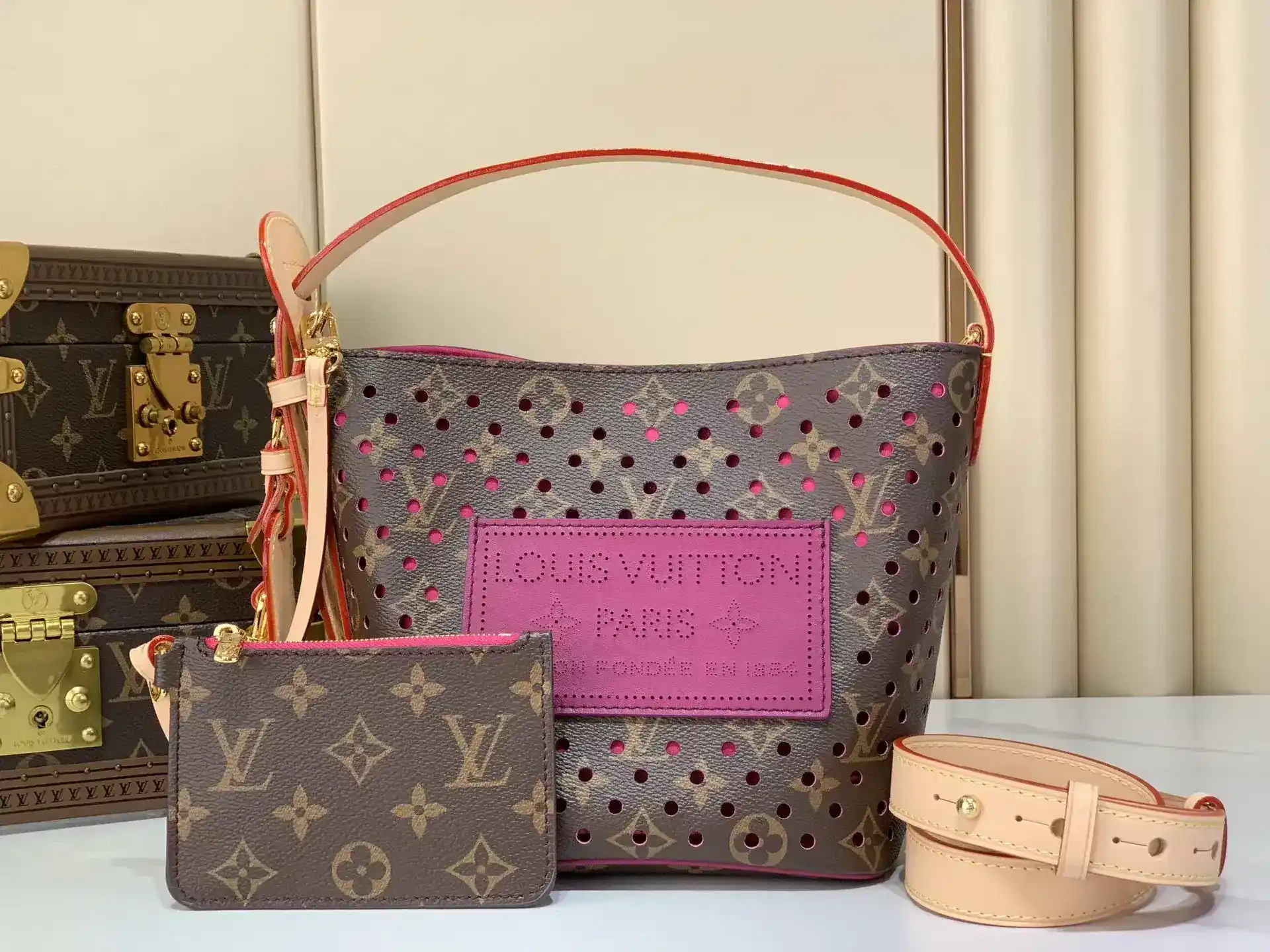 Louis Vuitton Red Monogram Canvas Bucket Bag product photo from LabelPicks