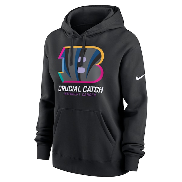 Cincinnati Bengals Nike Women's 2024 NFL Crucial Catch Club Pullover Hoodie - Black