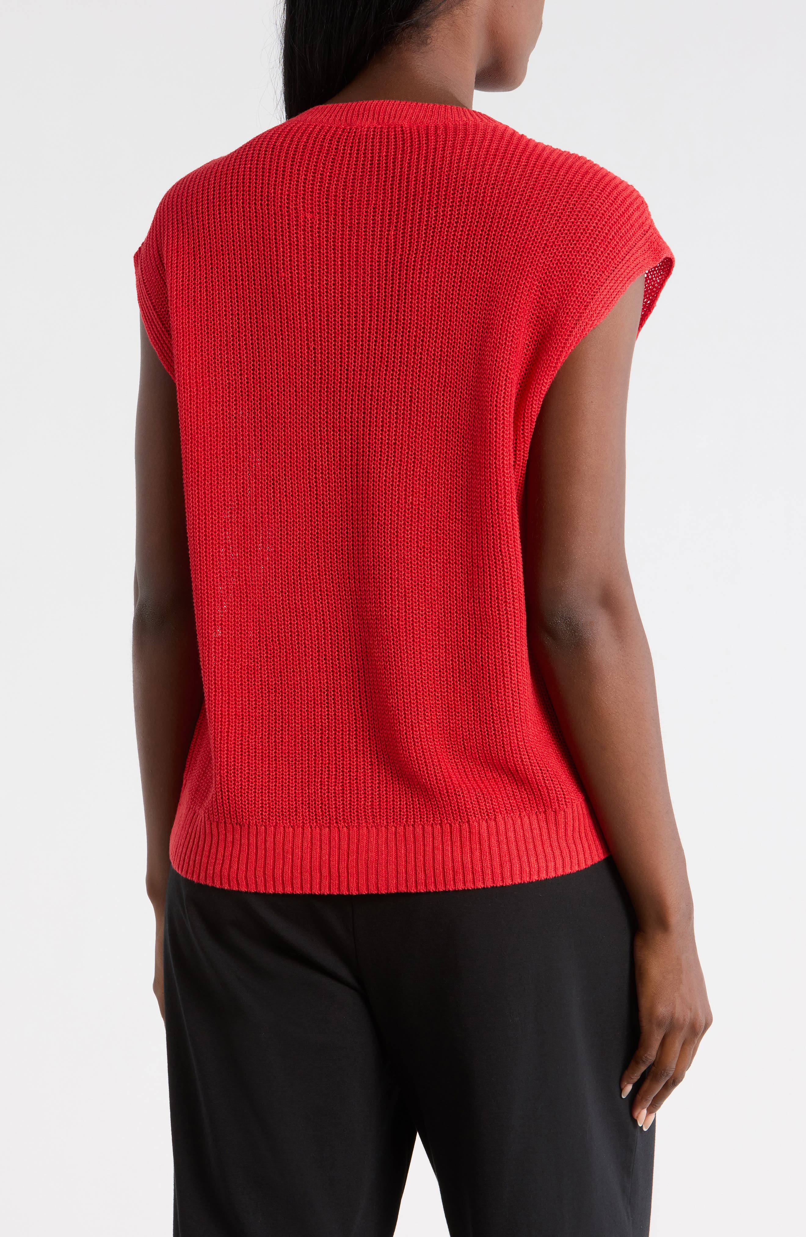 Eileen Fisher Organic Linen & Organic Cotton Sweater Vest