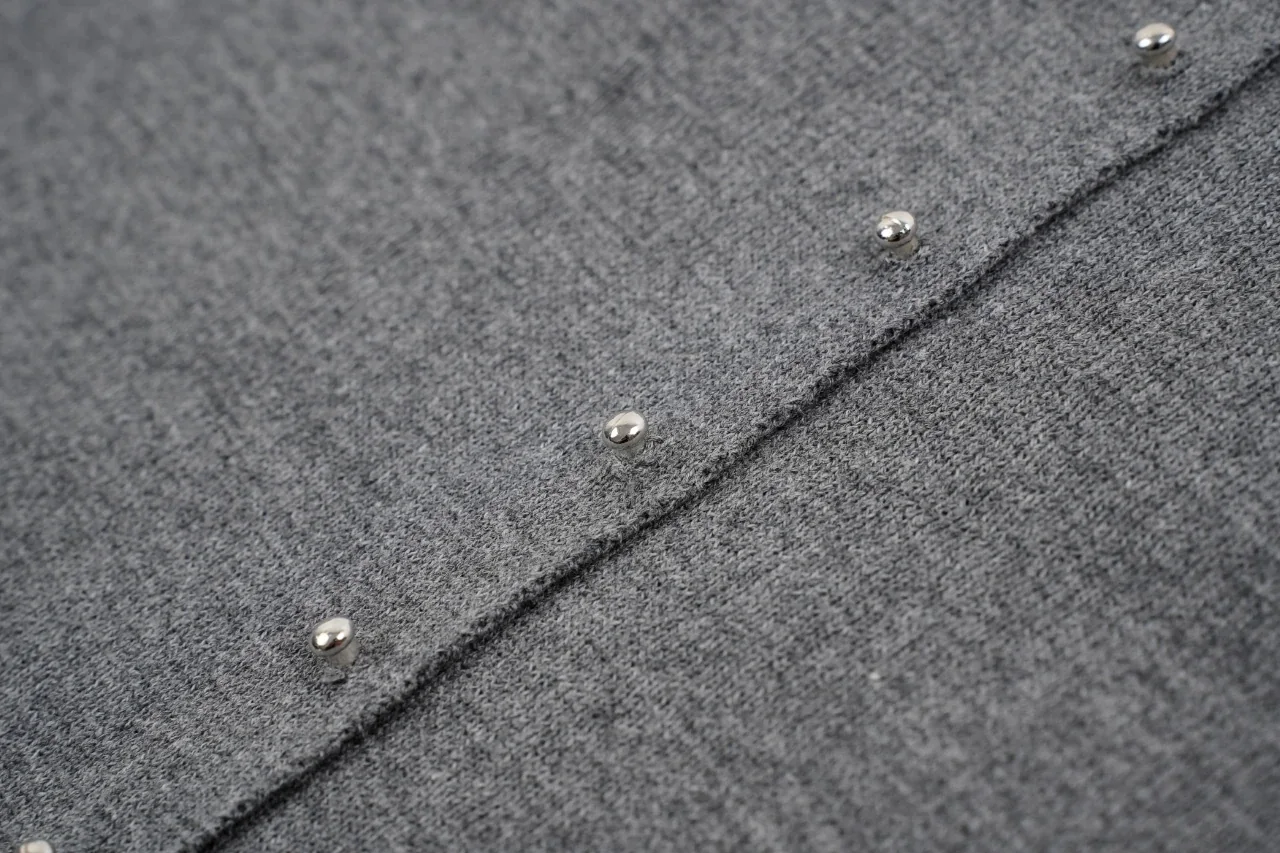 LOEWE Grey Studded Wool Cardigan Jacket product photo from LabelPicks