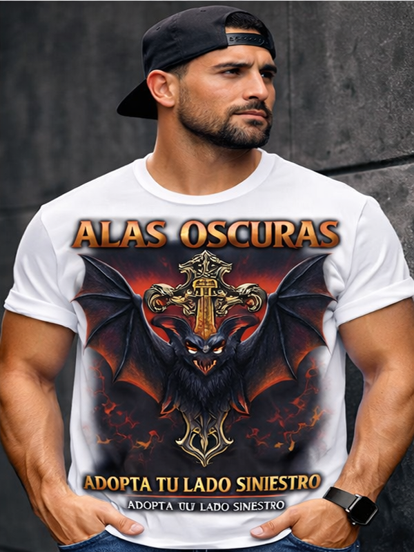 Remera Alas Oscuras – Murciélago & Cruz Gótica