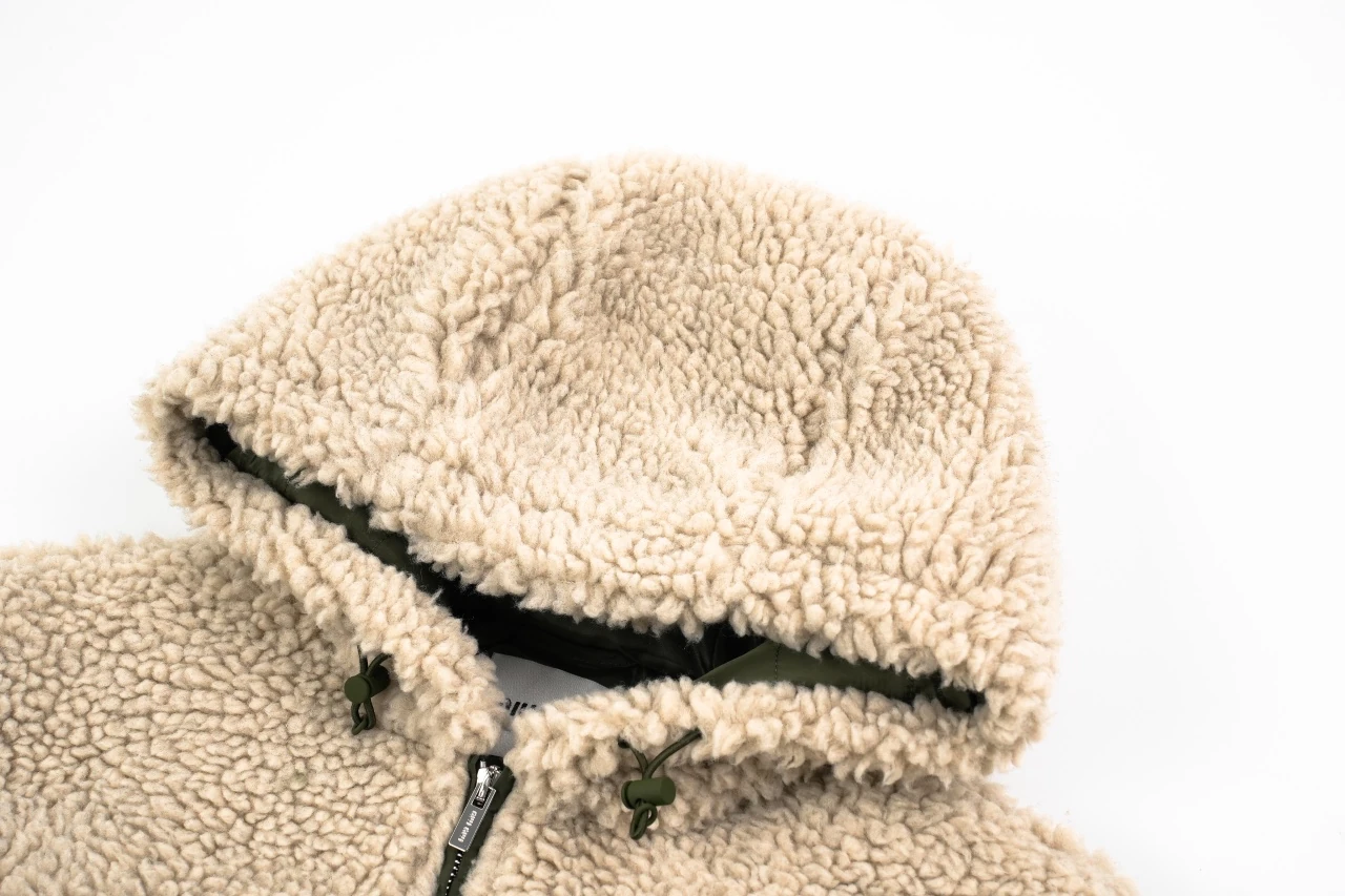 Miu Miu Beige Sherpa Look Hooded Down Jacket product photo from LabelPicks