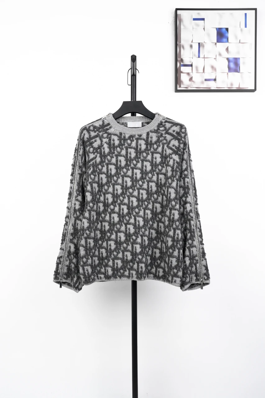 Dior Grey Dimensional Oblique Crewneck Sweater product photo from LabelPicks