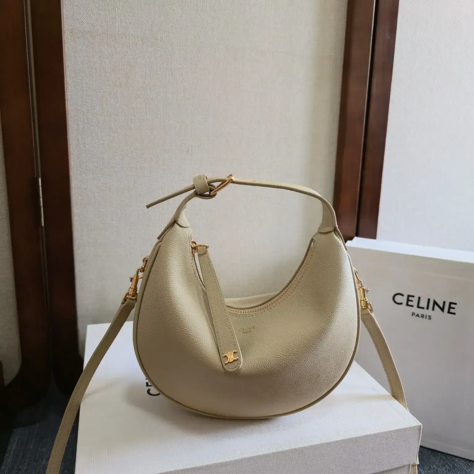 Celine Beige Calfskin Hobo Bag product photo from LabelPicks