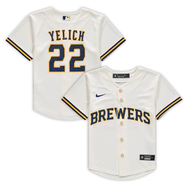 Christian Yelich Milwaukee Brewers Nike Preschool Home Replica Player Jersey - Cream